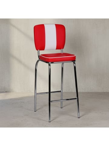KADIMA DESIGN Barstuhl American Diner 50er Jahre Retro Weiß in Rot