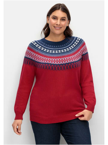 sheego Norwegerpullover in kirschrot