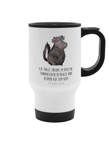Mr. & Mrs. Panda thermosbecher Stinktier mit Spruch in Weiß