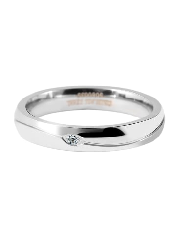 Adeliás Damen Ring aus Edelstahl mit Strass Steinchen in silber