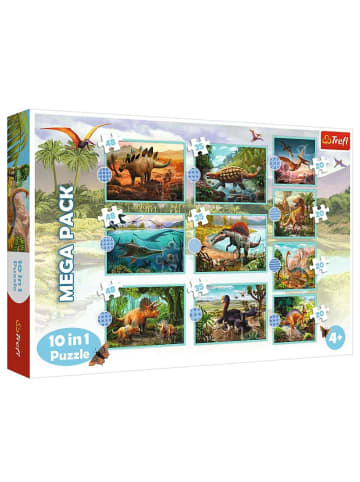 Trefl Dinosaurier Mega Puzzle-Box | 10 in 1 | 20, 35, 48 Teile | Legespiel