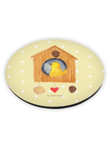 Mr. & Mrs. Panda Kühlschrankmagnet Vogelhaus Home ohne Spruch in Gelb Pastell