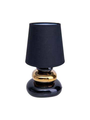 näve Tischleuchte "STONEY" in schwarz-gold - (L)16 cm x (B)16 cm x (H)31 cm