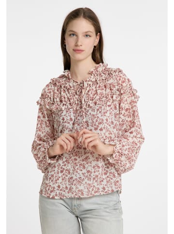 DreiMaster Damen Rüschenbluse in Weiss Rost