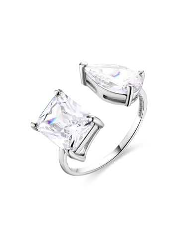 Luxenter Ring aus 925er Sterlingsilber mit Zirkonia, rhodiniert – Malor