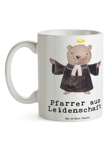 Mr. & Mrs. Panda Bürotasse Pfarrer Leidenschaft mit Spruch in Weiß