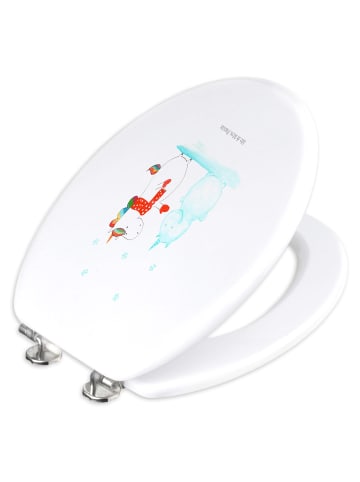 Mr. & Mrs. Panda Toilettendeckel Einhorn Schneemann ohne Spruch in Weiß