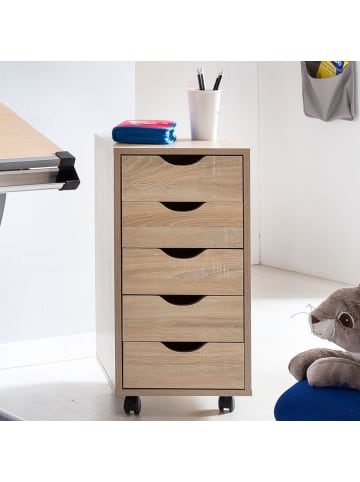 FineBuy Rollcontainer in Grau / MDF / 33x38x64