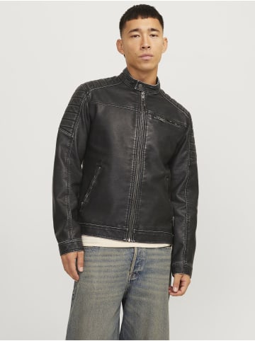 Jack & Jones Kunstlederjacke in Black
