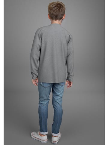 H.I.S. Langarmshirt in marine/anthrazit meliert