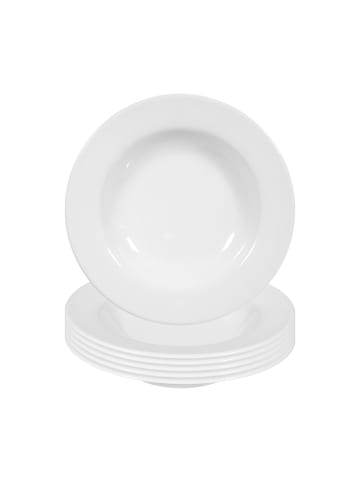 Seltmann Weiden 6er Set Suppenteller Rondo/Liane in ø 22,3 cm in weiß