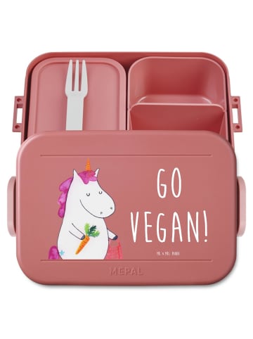 Mr. & Mrs. Panda Vesperdose Einhorn Vegan Motiv mit Spruch in Rot Pastell
