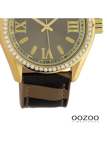Oozoo Analog-Armbanduhr Oozoo Timepieces bronze, schwarz groß (ca. 40mm)