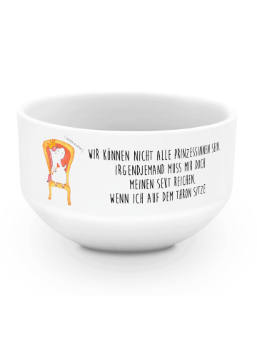 Mr. & Mrs. Panda Salatschälchen Einhorn König mit Spruch in Weiß