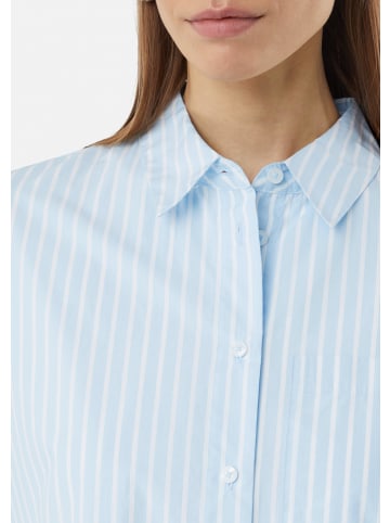 comma CI Bluse langarm in Blau-weiß