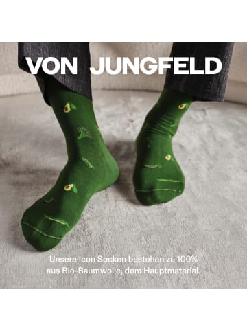von Jungfeld Motivsocken Signature Icons in Avocado Deep Green