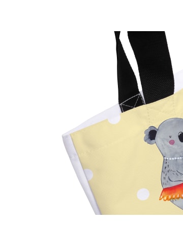 Mr. & Mrs. Panda Shopper Tasche Koala Familie mit Spruch in Gelb Pastell