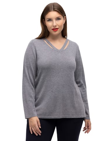 Ulla Popken Pullover in grau melange