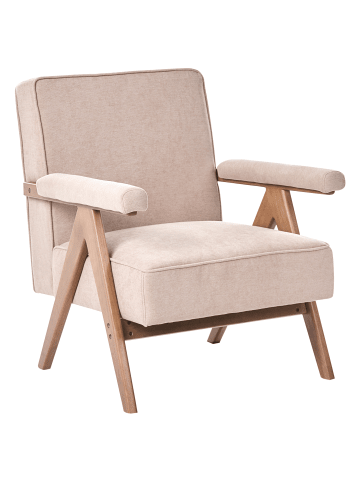 Beliani Sessel EVJE in Beige/Braun - (W) 70 x (H) 81 x (L) 72 cm