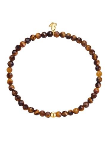 Glanzstücke München Armband aus Edelstahl mit Tigerauge in gelbgold