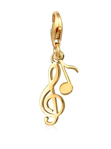 Elli Charm 925 Sterling Silber Note, Notenschlüssel in Gold