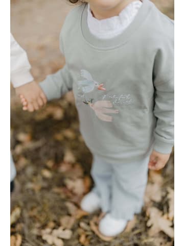 leevje Oversized Sweatshirt peaceful mind, grateful heart' in soft green