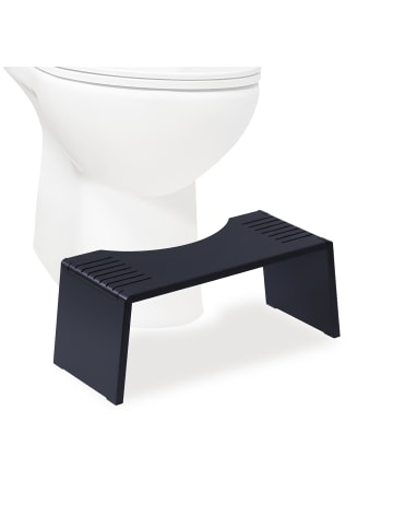 relaxdays Toilettenhocker in Schwarz - (B)43,5 x (H)19 x (T)20 cm