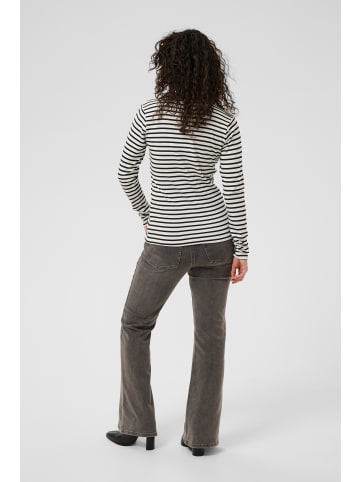 Kaffe Langarm-Shirt KAliddy Regular fit in Chalk W. Black Stripe