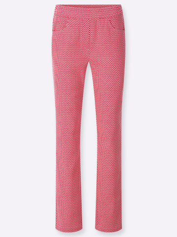 WITT WEIDEN Stretch-Hose in rot-ecru-gemustert