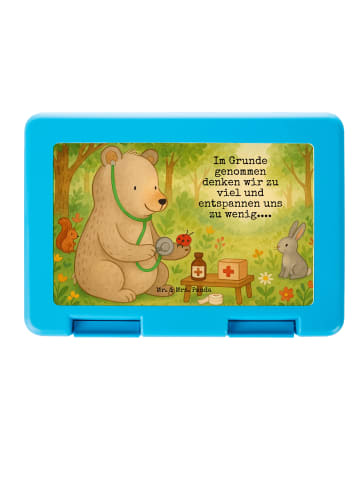 Mr. & Mrs. Panda Bentobox Bär Arzt Design mit Spruch in Weiß