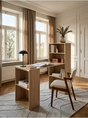 KADIMA DESIGN Computertisch Modern | Mit Regal, XXL 120cm, Anpassbar in Beige