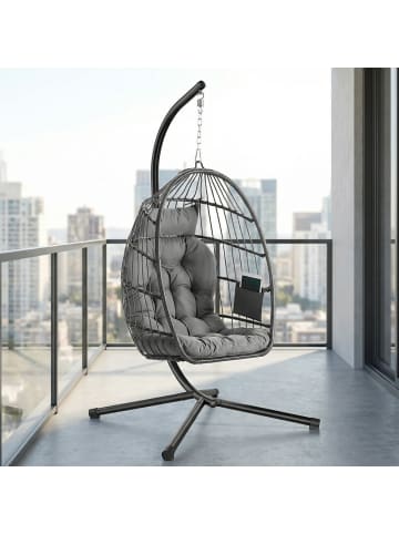SONGMICS Hängesessel Sognia in Grau - (B)103 x (H)195 x (T)98 cm