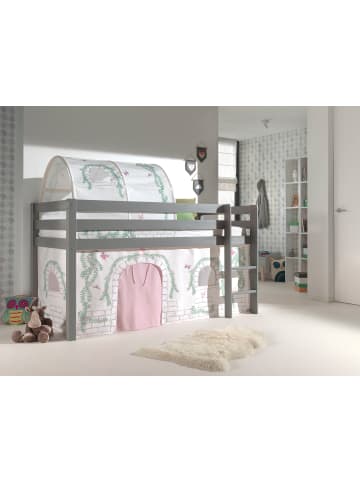 58 aufm Kessel KINDERBETT Karolina 210x114x106 Massivholz Grau Textilset Burg 2