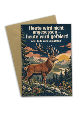 Mr. & Mrs. Panda Geburtstagskarte Hirsch modern Design mit Spruch in Weiß