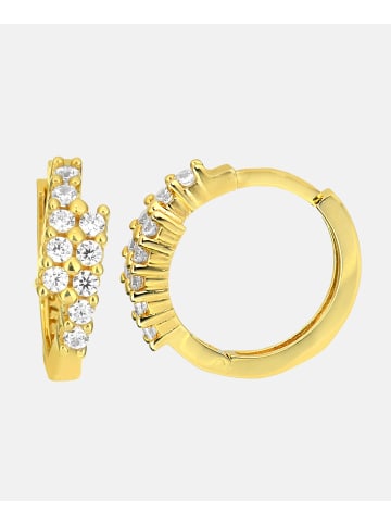 Vanlere Creolen aus 375 Gelbgold mit Zirkonia