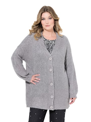 MIAMODA Strickjacke in hellgrau mélange