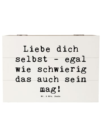 Mr. & Mrs. Panda Aufbewahrungskiste Spruch Selbstakzeptanz Liebe... in Weiß