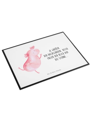 Mr. & Mrs. Panda Schreibunterlage Axolotl Tanzen mit Spruch in Weiß