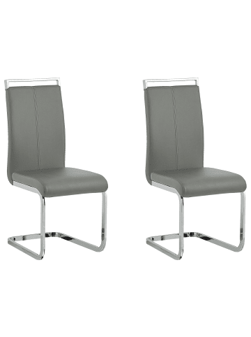Beliani 2er-Set Esszimmerstuhl GREEDIN in Grau/Silber