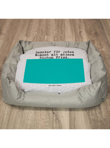 Mr. & Mrs. Panda Hundekorb Bichon Frisé Moment mit Spruch in Grau Pastell