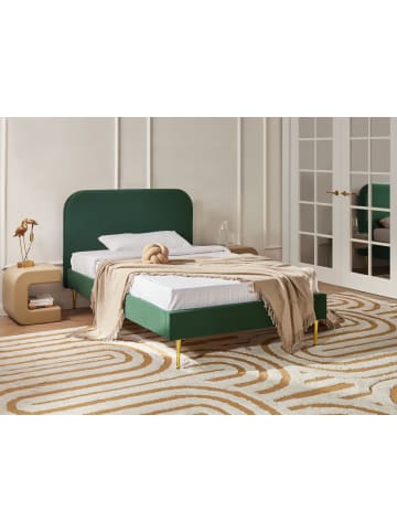 Beliani Doppelbett FLAYAT in Grün/Gold - (W) 133 x (H) 109 x (L) 215 cm
