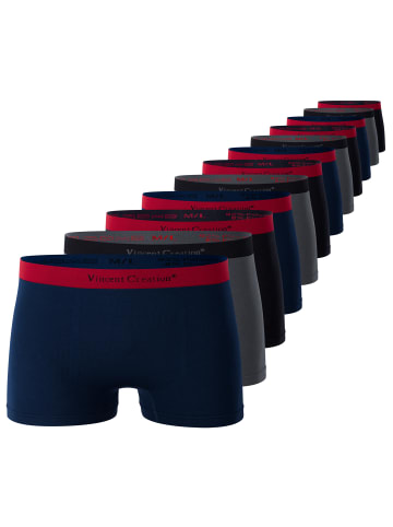 Vincent Creation® Boxershorts 12er Pack, Microfaser - Seamless in schw/dunkelblau/grau