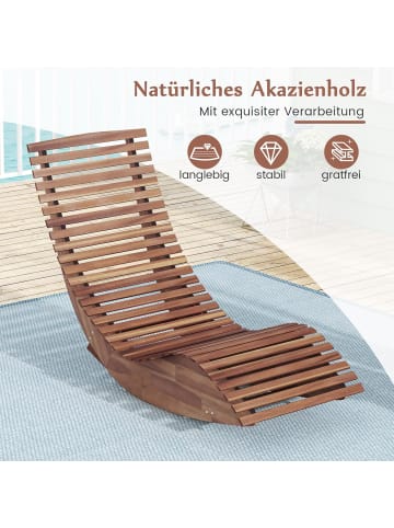 COSTWAY 2er Set Sonnenliege ergonomisch in Hellbraun