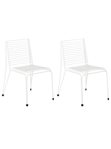 Beliani 2er-Set Esszimmerstuhl CHIEVE in Weiß