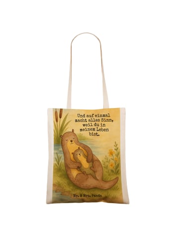 Mr. & Mrs. Panda Schultertasche Otter Kind Design mit Spruch in Weiß