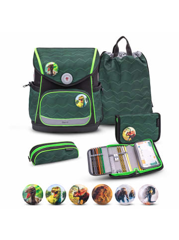 Belmil Rucksack Compact Plus Premium Schulranzen Set 5-teilig Twist of Lime 7 Jahre