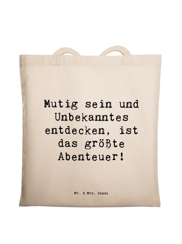 Mr. & Mrs. Panda Tragetasche Spruch Unbekannte Orte erkunden mit... in Creme