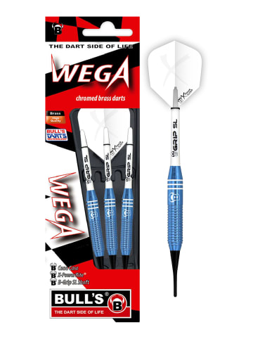 BULLS Softdarts Wega Brass Dartpfeile Darts-Set Anfänger in blue white