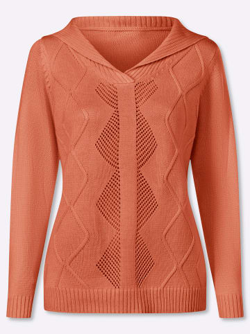 Sieh an! Langarm-Pullover in papaya