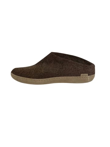 glerups Pantoffeln Ledersohle in Nature brown